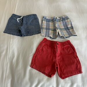 Janie and Jack Red, Blue, and Plaid Kids Shorts Trio